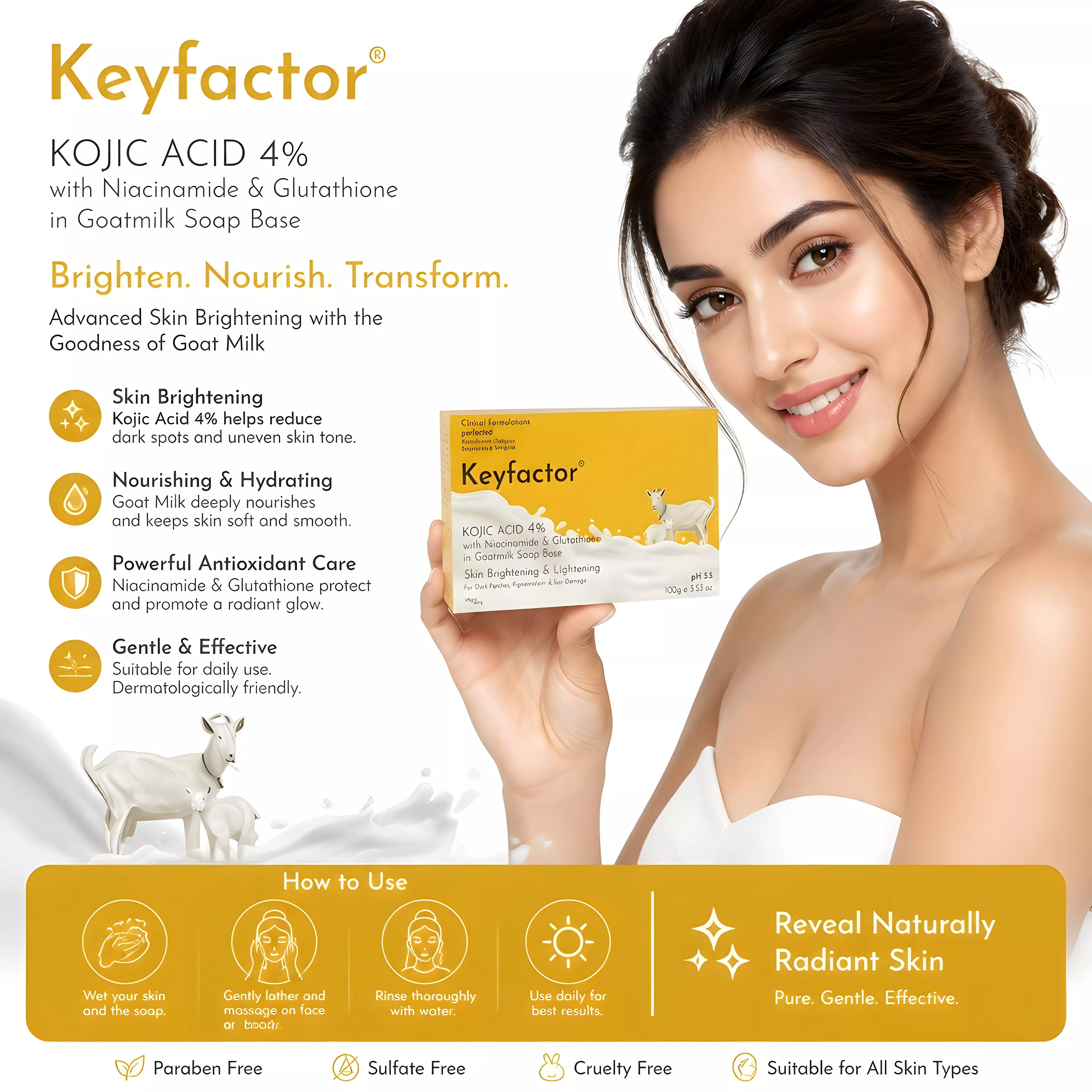KOJIC ACID (4%)  Goat Milk Base Soap (PC1314)